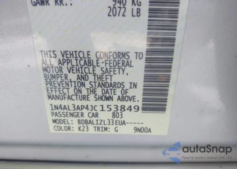 2018 Nissan Altima 2.5 Sv from USA, damaged, VIN 1N4AL3AP4JC153849